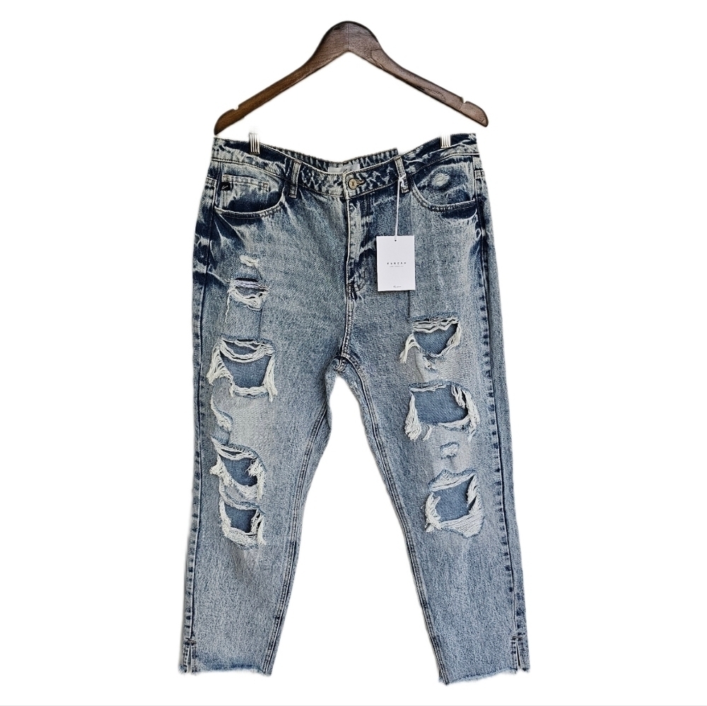 KanCan distressed acid wash relaxed fit denim jeans NWT